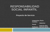 RESPONSABILIDAD SOCIAL INFANTIL Proyecto de Servicio Integrantes: Rocio Aravena Valentina Parodi Gabriela Ríos Profesora: Carmen Gloria Sáez.