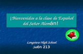 ¡ Bienvenidos a la clase de Español del Señor Alem án! ¡ Bienvenidos a la clase de Español del Señor Alem án! Longview High School Sal ón 213.