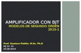 AMPLIFICADOR CON BJT MODELOS DE SEGUNDO ORDEN 2015-1 Prof. Gustavo Patiño. M.Sc. Ph.D MJ 12- 14 04-06-2015.