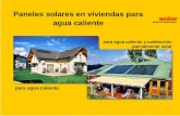 Paneles solares en viviendas para agua caliente para agua caliente para agua caliente y calefacción parcialmente solar.