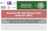 Generalidades Evaluación del Desarrollo Infantil (EDI) Presentación del Manual para la Aplicación de la Prueba EDI.