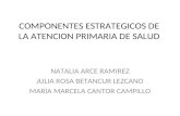 COMPONENTES ESTRATEGICOS DE LA ATENCION PRIMARIA DE SALUD NATALIA ARCE RAMIREZ JULIA ROSA BETANCUR LEZCANO MARIA MARCELA CANTOR CAMPILLO.
