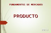 2013 PRODUCTO FUNDAMENTOS DE MERCADEO. DEFINICIÓN  Es un conjunto de atributos que proporcionan satisfacción de necesidades y que se ofrece en un mercado.