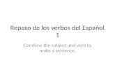 Repaso de los verbos del Español 1 Combine the subject and verb to make a sentence.
