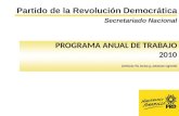 PROGRAMA ANUAL DE TRABAJO 2010 (Artículo 93, inciso g, estatuto vigente) Partido de la Revolución Democrática Secretariado Nacional.