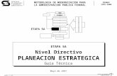 ETAPA5A / 5 -1997 1 Etapa 5A - Nivel Directivo PLANEACION ESTRATEGICA METODOLOGIA DE MODERNIZACION PARA LA APF UNIDAD DE DESARROLLO ADMINISTRATIVO ETAPA.
