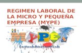 REGIMEN LABORAL DE LA MICRO Y PEQUEÑA EMPRESA (MYPE)