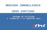 MERCADO INMOBILIARIO GRAN SANTIAGO INFORME DE ACTIVIDAD 2 º TRIMESTRE Y 1 er SEMESTRE 2015.