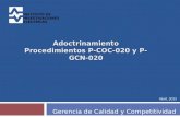 Gerencia de Calidad y Competitividad Adoctrinamiento Procedimientos P-COC-020 y P-GCN-020 INSTITUTO DE INVESTIGACIONES ELÉCTRICAS Abril, 2015.