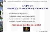 UNIVERSIDAD SIMÓN BOLIVAR – GRUPO GID-045 MODELAJE MATEMATICO Y SIMULACION 1 - 25-26/06/2012 Grupo de Modelaje Matemático y Simulación Profesores integrantes: