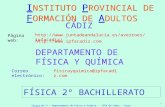 Física de 2º - Departamento de Física y Química - IPFA de Cádiz - Curso 2007/08 1 I NSTITUTO P ROVINCIAL DE F ORMACIÓN DE A DULTOS CÁDIZ DEPARTAMENTO DE.