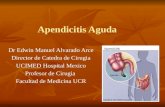 Apendicitis Aguda Dr Edwin Manuel Alvarado Arce Director de Catedra de Cirugia UCIMED Hospital Mexico Profesor de Cirugia Facultad de Medicina UCR.