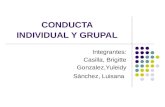 CONDUCTA INDIVIDUAL Y GRUPAL Integrantes: Casilla, Brigitte Gonzalez,Yuleidy Sánchez, Luisana.