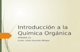Introducción a la Química Orgánica SEMANA 15 Licda. Lilian Guzmán Melgar.