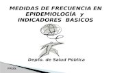 MEDIDAS DE FRECUENCIA EN EPIDEMIOLOGÍA y INDICADORES BASICOS Depto. de Salud Pública. FRUS.
