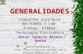 CIRCUITOS DIGITALES APLICADOS Y LAB. Código: ET0014 Tecnología Electrónica.