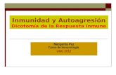 Inmunidad y Autoagresión Dicotomía de la Respuesta Inmune Margarita Paz Curso de Inmunología UMG 2012.
