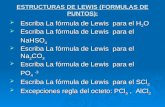 ESTRUCTURAS DE LEWIS (FORMULAS DE PUNTOS):  Escriba La fórmula de Lewis para el H 2 O  Escriba La fórmula de Lewis para el NaHSO 4  Escriba La fórmula.
