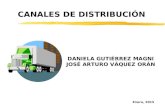 Enero, 2015 CANALES DE DISTRIBUCIÓN DANIELA GUTIÉRREZ MAGNI JOSÉ ARTURO VÁQUEZ ORÁN.