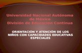 ORIENTACIÓN Y ATENCIÓN DE LOS NIÑOS CON CAPACIDADES EDUCATIVAS ESPECIALES.