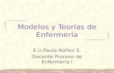 Modelos y Teorías de Enfermería E.U Paula Núñez S. Docente Proceso de Enfermería I.