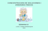 CONCENTRACION DE SOLUCIONES I UNIDADES FISICAS SEMANA 8 LICDA. CORINA MARROQUIN 2015.
