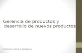 Gerencia de productos y desarrollo de nuevos productos Profesora: Sandra Pantigoso.