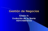 Gestión de Negocios Sesión II: Evolución de la Teoria Administrativa.
