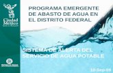 PROGRAMA EMERGENTE DE ABASTO DE AGUA EN EL DISTRITO FEDERAL SISTEMA DE ALERTA DEL SERVICIO DE AGUA POTABLE 10-Sep-09.