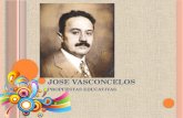 JOSE VASCONCELOS PROPUESTAS EDUCATIVAS. COMO RECTOR DE LA UNIVERSIDAD NACIONAL DE MEXICO SU PRINCIPAL TAREA ALFABETIZACION NACIONAL PROPUSO LA CREACION.