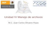 Unidad IV Manejo de archivos M.C. Juan Carlos Olivares Rojas.
