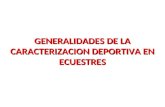 GENERALIDADES DE LA CARACTERIZACION DEPORTIVA EN ECUESTRES.