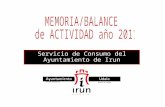 Servicio de Consumo del Ayuntamiento de Irun. 2.159 CONSULTAS en el 2011 191 más = un 10% que en el 2010.