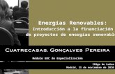 Módulo EDC de Especialización Iñigo de Luisa Madrid, 15 de noviembre de 2010 Energías Renovables: Introducción a la financiación de proyectos de energías.