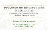 Diagnóstico de situación 30 de septiembre al 1 de noviembre del 2002 Proyecto de Intervención Nutricional Comedores Comunitarios de Cáritas Región Cuyo.