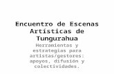 Encuentro de Escenas Artísticas de Tungurahua Herramientas y estrategias para artistas/gestores: apoyos, difusión y colectividades.