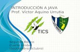 INTRODUCCIÓN A JAVA Prof. Víctor Aquino Urrutia Segundo Básico Cuarta Unidad (Septiembre/Octubre)