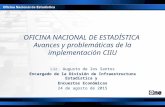 OFICINA NACIONAL DE ESTADÍSTICA Avances y problemáticas de la implementación CIIU Lic. Augusto de los Santos Encargado de la División de Infraestructura.