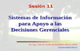 Sistemas de Información para Apoyo a las Decisiones Gerenciales Sesión 11 Ms. Ing. CARLOS AURELIO ROMERO SHOLLANDE caromerosh@yahoo.es.