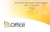 Nicolás Barbosa Rodríguez CET- Chicalá 2014. ¿Que es? El Microsoft Office es un conjunto de software. Microsoft Office es un conjunto integrado de aplicaciones.