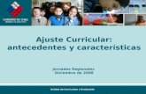 Unidad de Currículum y Evaluación Ajuste Curricular: antecedentes y características Jornadas Regionales Diciembre de 2008.