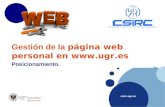 Csirc.ugr.es Gestión de la página web personal en  Posicionamiento.