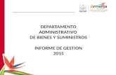 DEPARTAMENTO ADMINISTRATIVO DE BIENES Y SUMINISTROS INFORME DE GESTION 2015.
