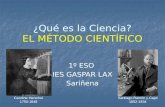 ¿Qué es la Ciencia? EL MÉTODO CIENTÍFICO 1º ESO IES GASPAR LAX Sariñena Caroline Herschel 1750-1848 Santiago Ramón y Cajal 1852-1934.