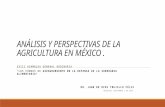 ANÁLISIS Y PERSPECTIVAS DE LA AGRICULTURA EN MÉXICO. XXIII ASAMBLEA GENERAL ORDINARIA "LOS FONDOS DE ASEGURAMIENTO EN LA DEFENSA DE LA SOBERANIA ALIMENTARIA“