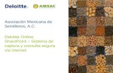Asociación Mexicana de Semilleros, A.C. Deloitte Online SharePoint – Sistema de captura y consulta segura vía internet.