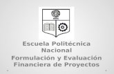 Escuela Politécnica Nacional Formulación y Evaluación Financiera de Proyectos.