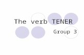 The verb TENER Group 3. Conjugation The verb TENER.