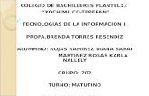 COLEGIO DE BACHILLERES PLANTEL13 “XOCHIMILCO-TEPEPAN” TECNOLOGIAS DE LA INFORMACION II PROFA.BRENDA TORRES RESENDIZ ALUMMNO: ROJAS RAMIREZ DIANA SARAI.