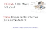 Tema: Componentes internos de la computadora FECHA: 4 DE MAYO DE 2015 .